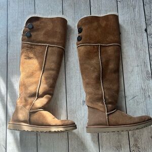 UGG Bailey button Brown Over the Knee Boots
